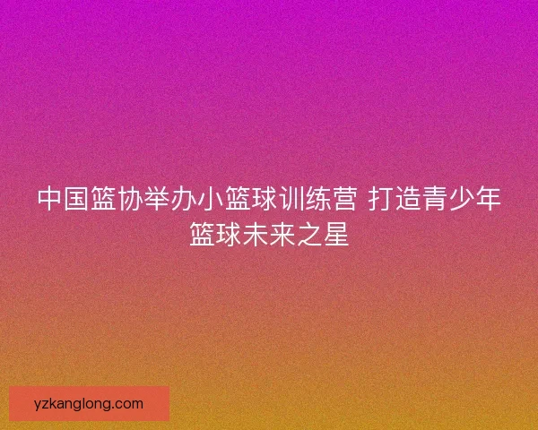 中国篮协举办小篮球训练营 打造青少年篮球未来之星 中国篮协举办小篮球训练营 打造青少年篮球未来之星