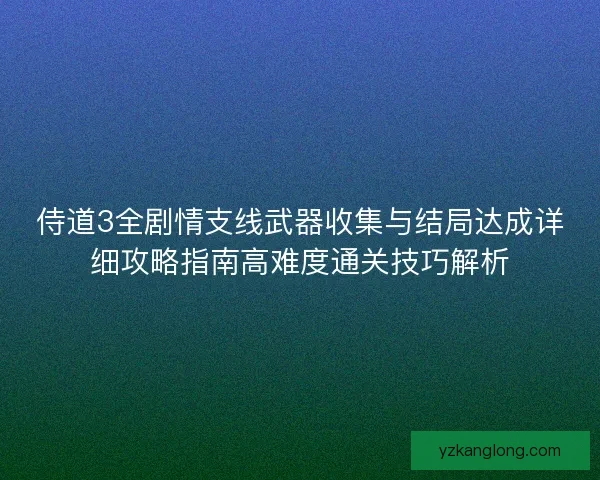 侍道3全剧情支线武器收集与结局达成详细攻略指南高难度通关技巧解析